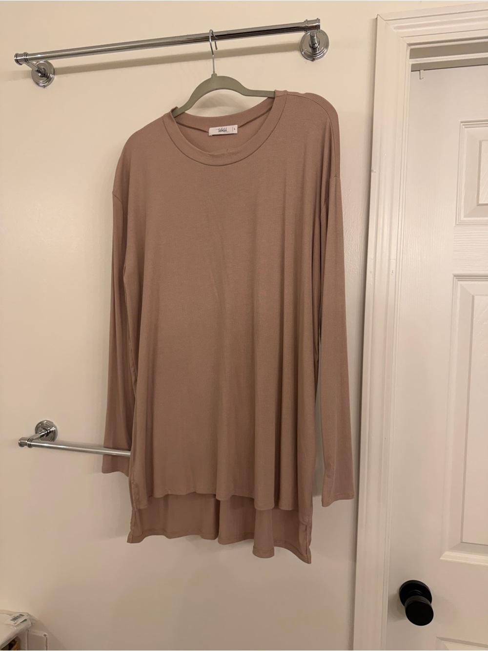 Relaxed Long Sleeve Tunic Top in Taupe With Matching Pants!